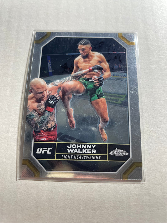 2024 Topps Chrome UFC #96 card features Johnny Walker in a base refractor parallel