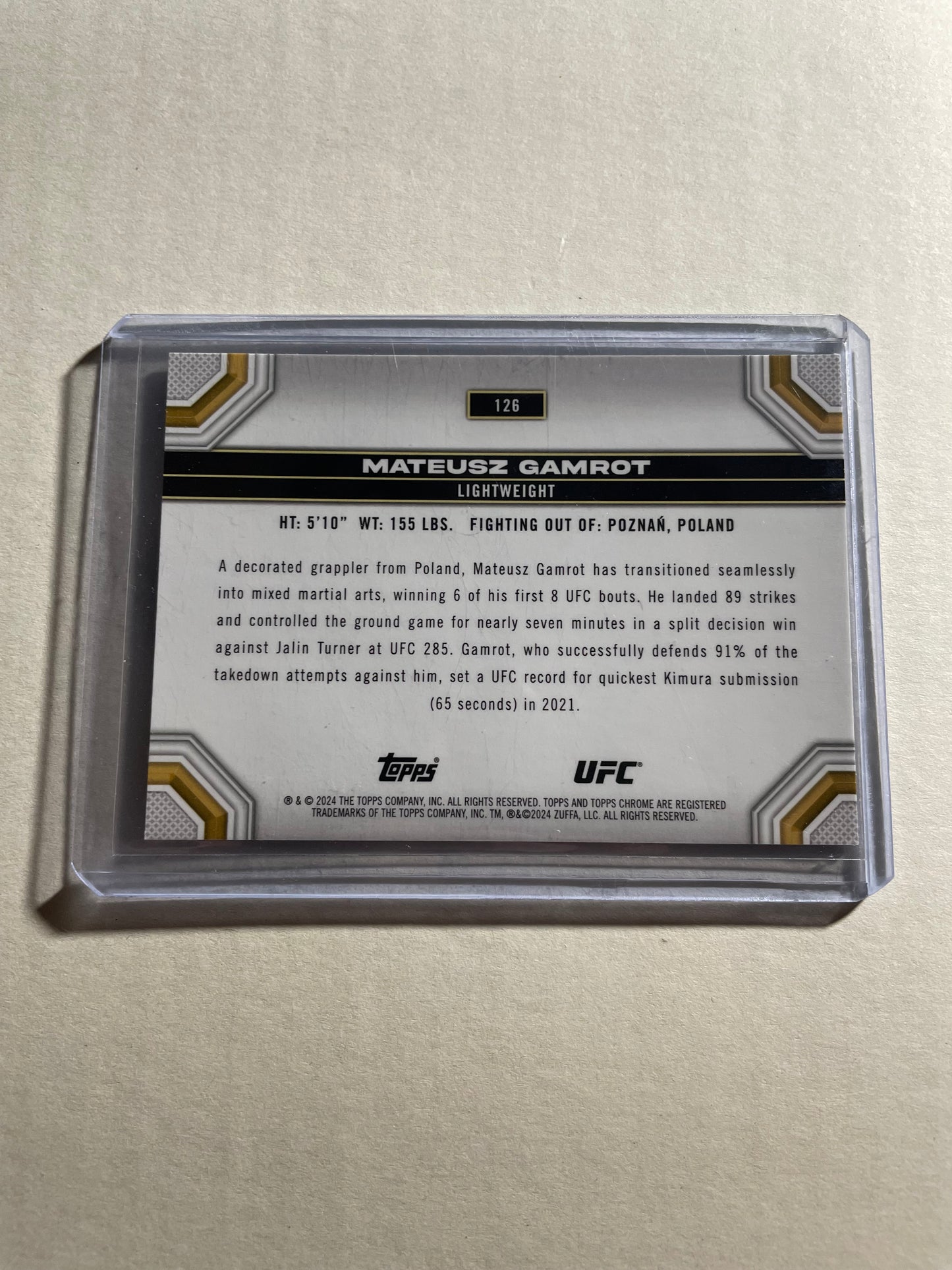 2024 Topps Chrome UFC Mateusz Gamrot #126 Red refractor trading card