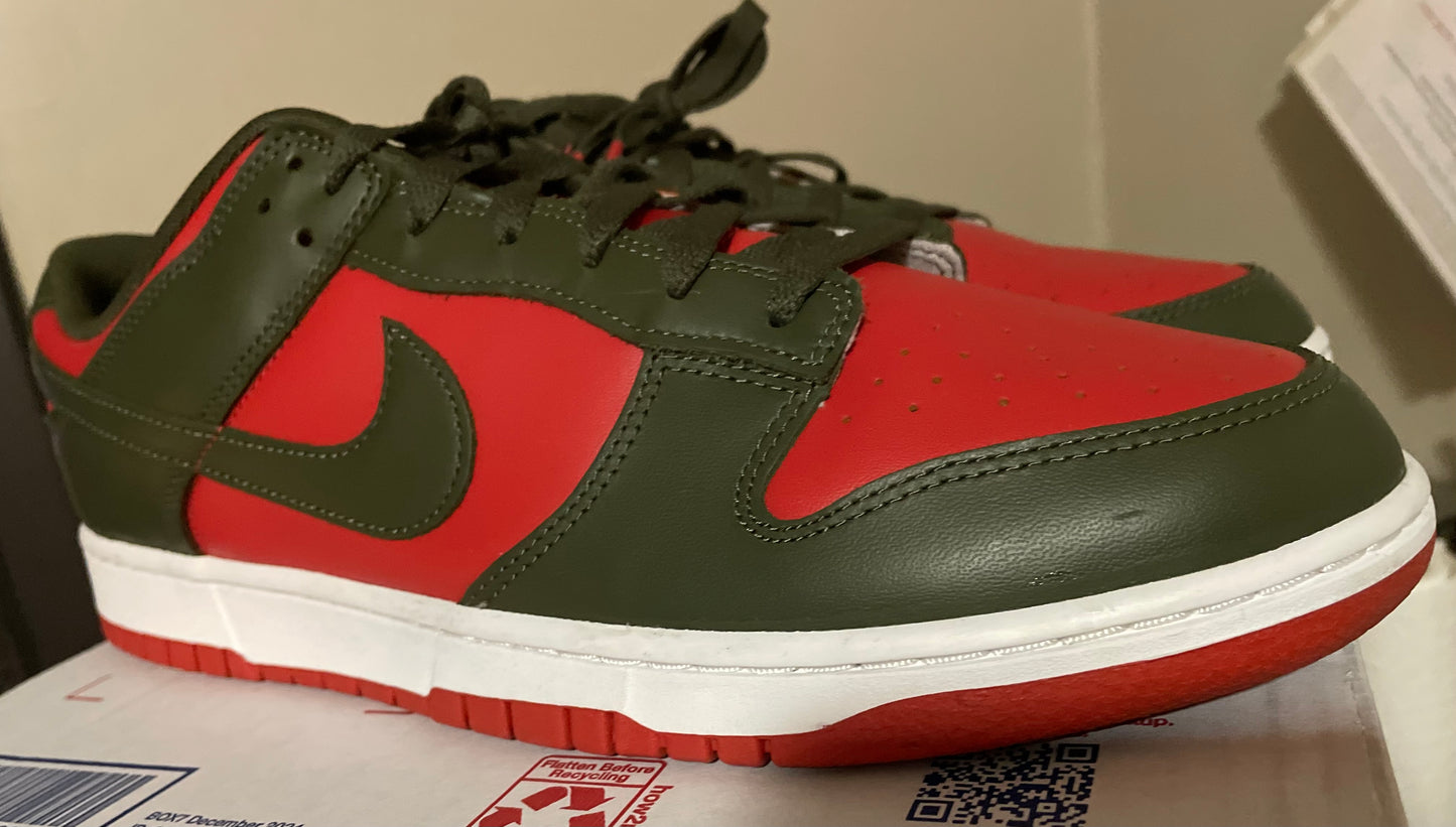 Nike dunk low mystic red cargo khaki Size 13M No Box
