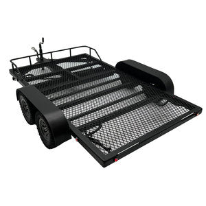 1/10 Scale Full Metal Car Hauler Trailer with LED Lights (Black)