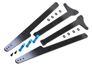 DR10 Adjustable Wheelie Bar Set, 12" Carbon and Alloy Extra long, carbon fiber wheelie bar for the DR10.