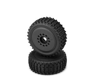 Magma Yellow Compound Tire Pre-Mounted on Black #3395 Wheel, fits 1/8 Buggy Arrma Typhon