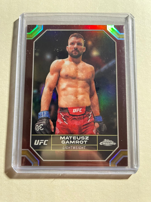 2024 Topps Chrome UFC Mateusz Gamrot #126 Red refractor trading card