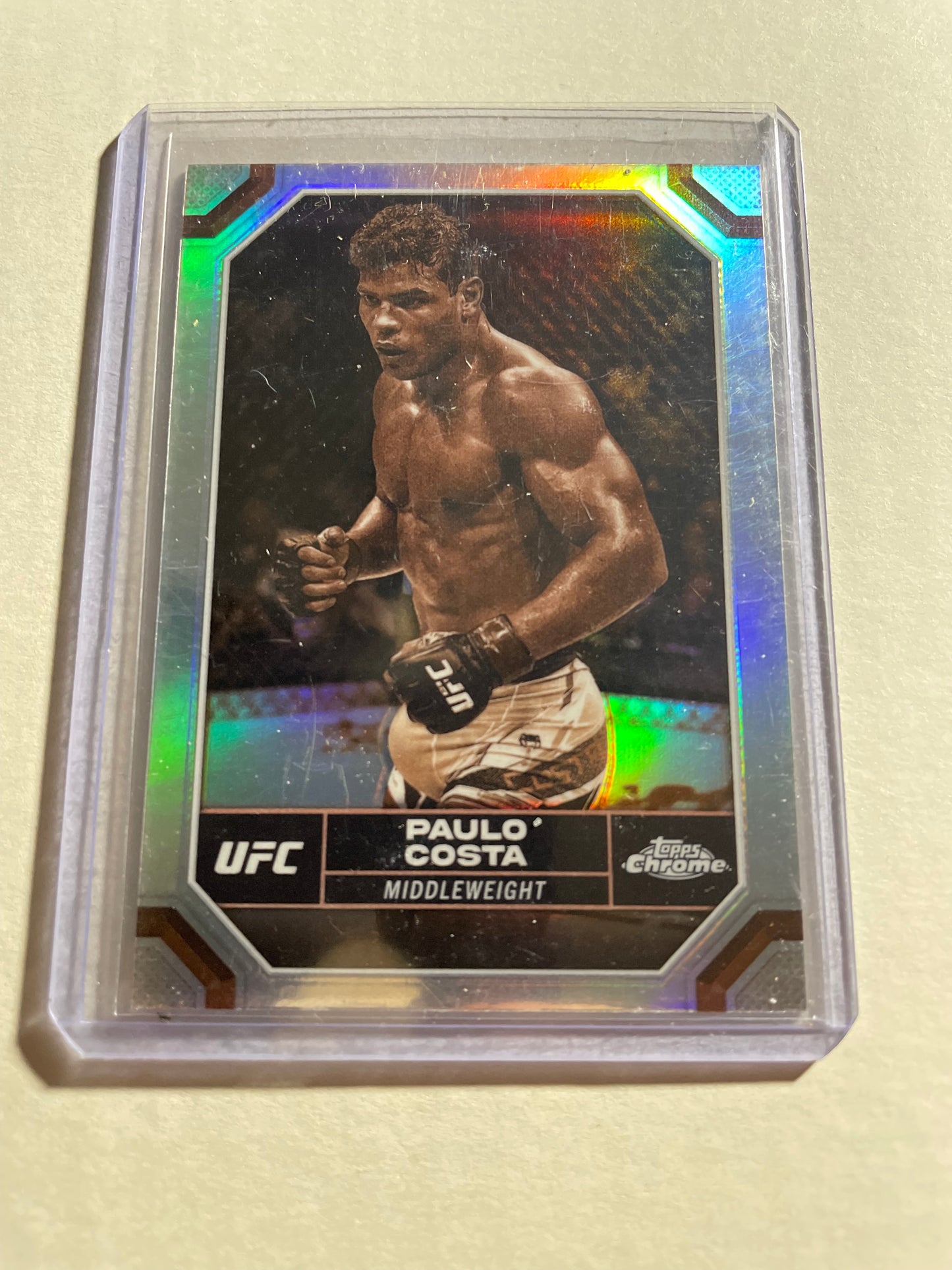 2024 Topps Chrome UFC Sepia Refractor trading card featuring Paulo Costa #154