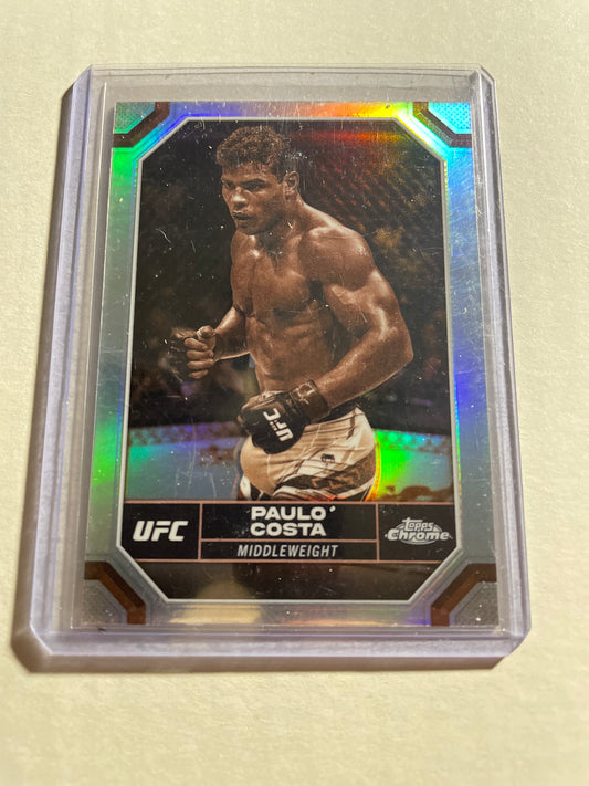 2024 Topps Chrome UFC Sepia Refractor trading card featuring Paulo Costa #154