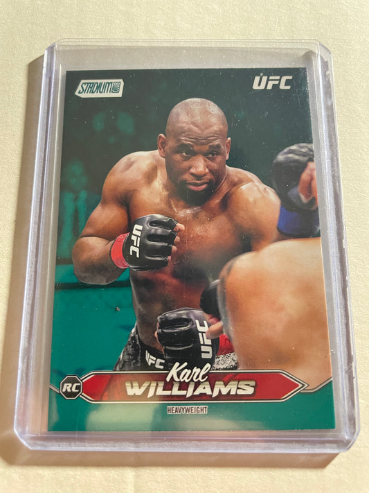 2025 Topps Stadium Club UFC trading card features heavyweight fighter Karl Williams