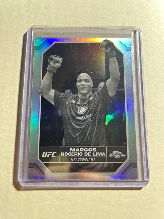2024 Topps Chrome UFC Sepia Refractor trading card featuring Marcos Rogerio De Lima.