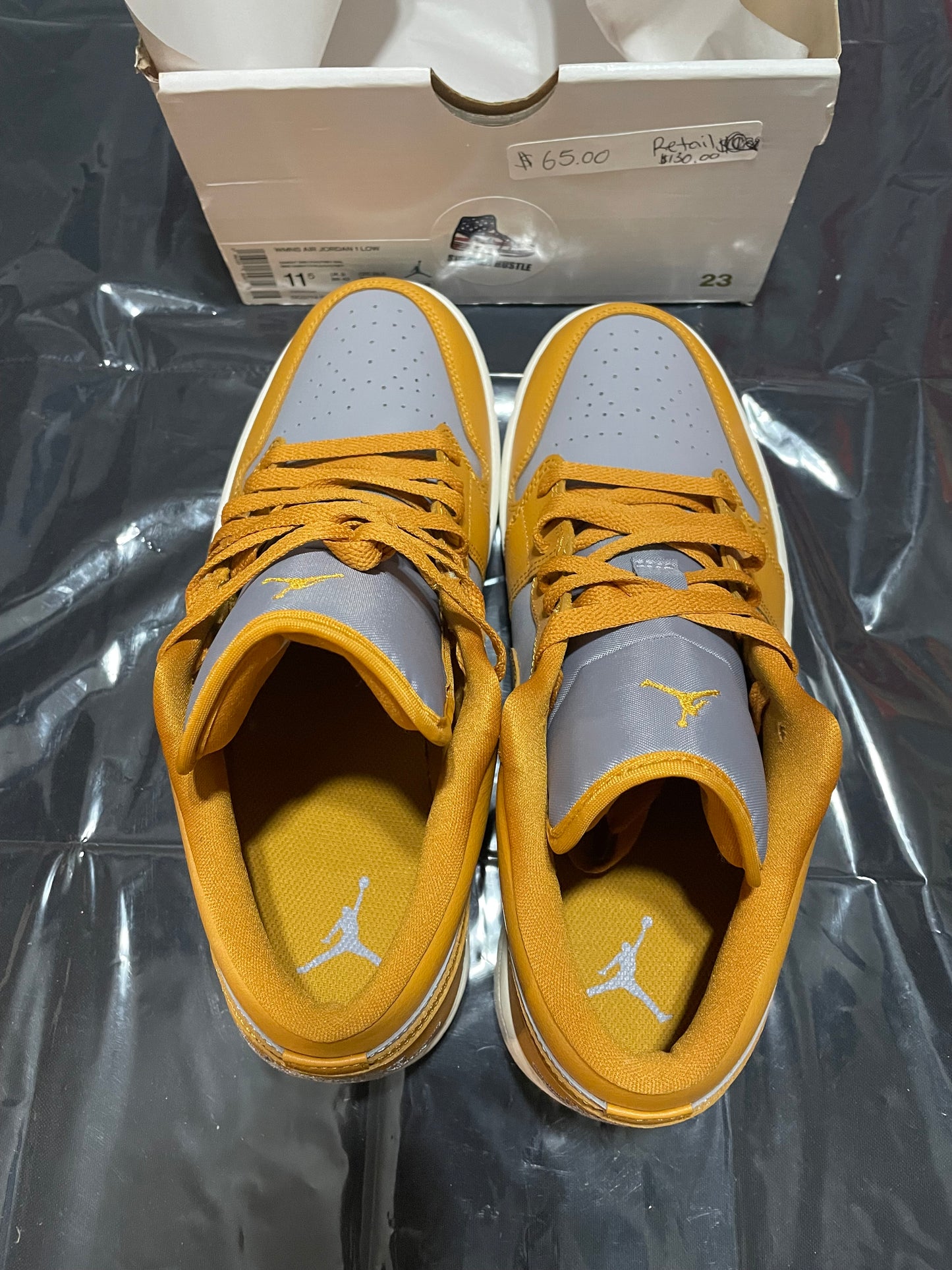 (NEW) Size 11.5W 10M Air Jordan 1 Low Cement Grey Chutney