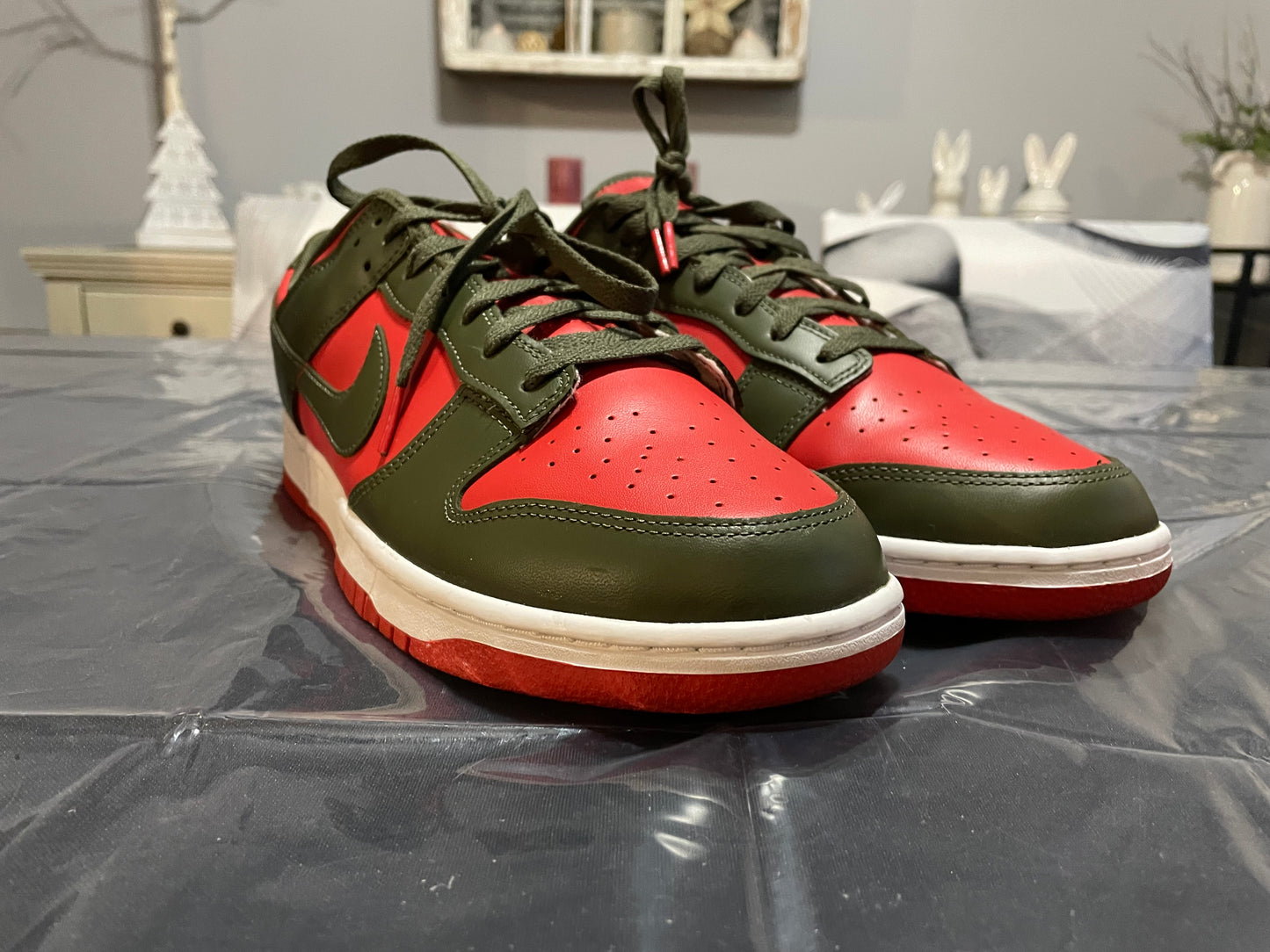 Nike dunk low mystic red cargo khaki Size 13M No Box
