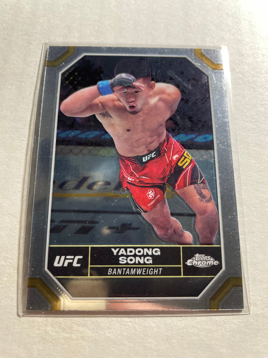 2024 Topps Chrome UFC #179 Yadong Song card, featuring a shiny chrome finish.