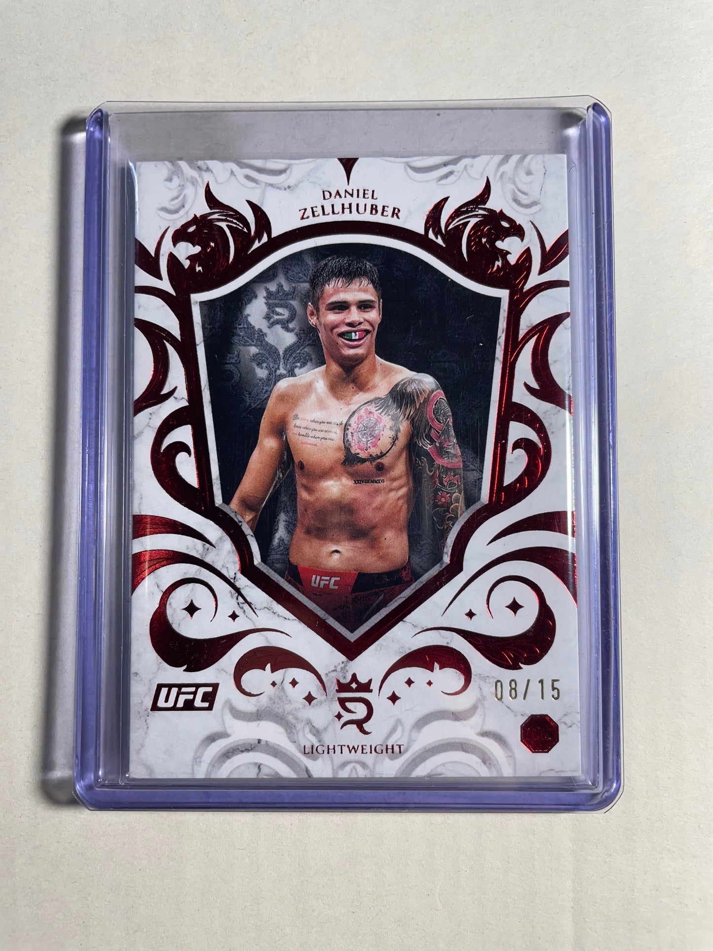 2025 Topps Chrome UFC Daniel Zellhuber Red Wave rookie card #08/15 Cards!!!