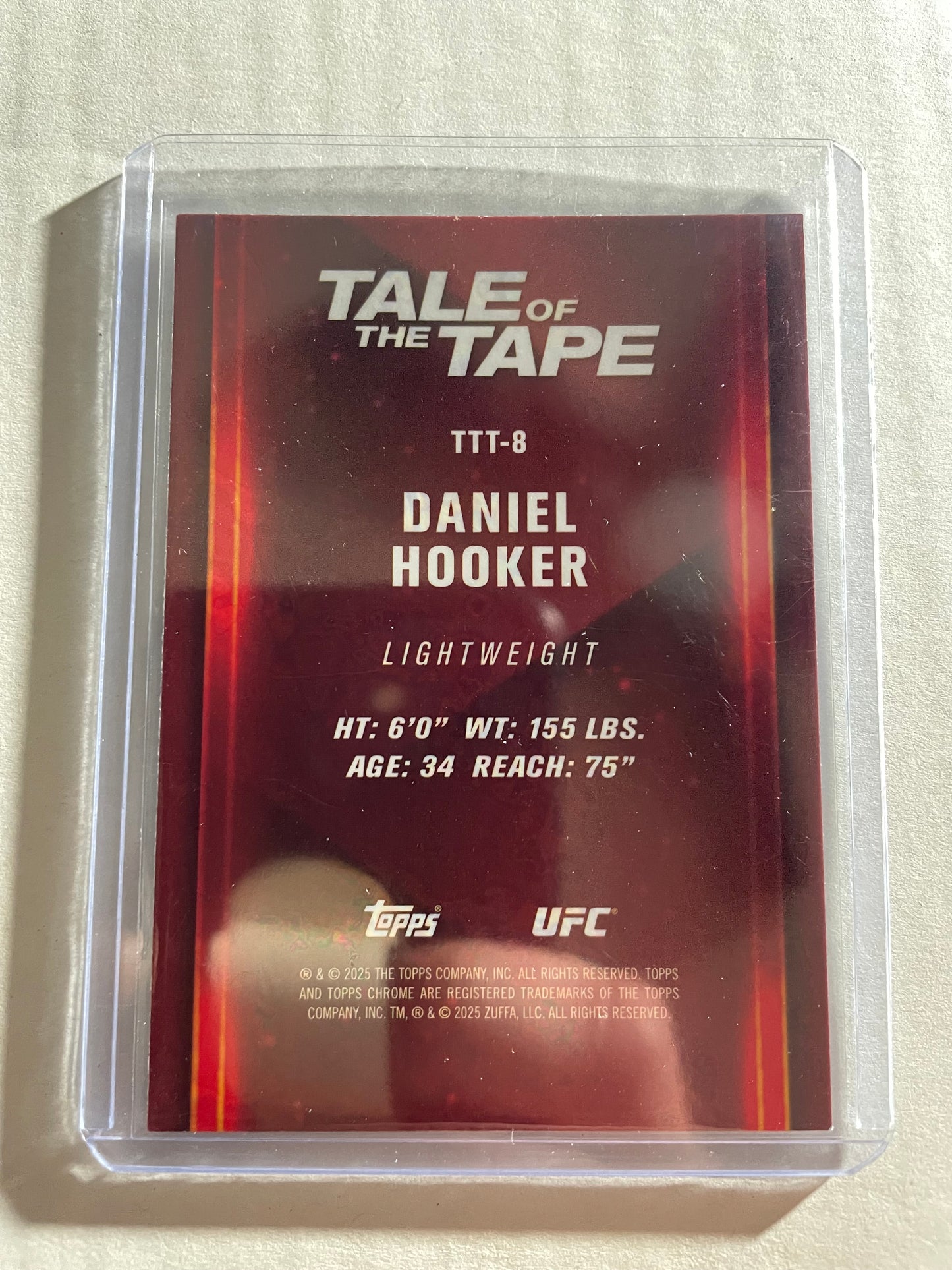 2025 Topps Chrome UFC #TTT-8 Daniel Hooker Tale of the Tape