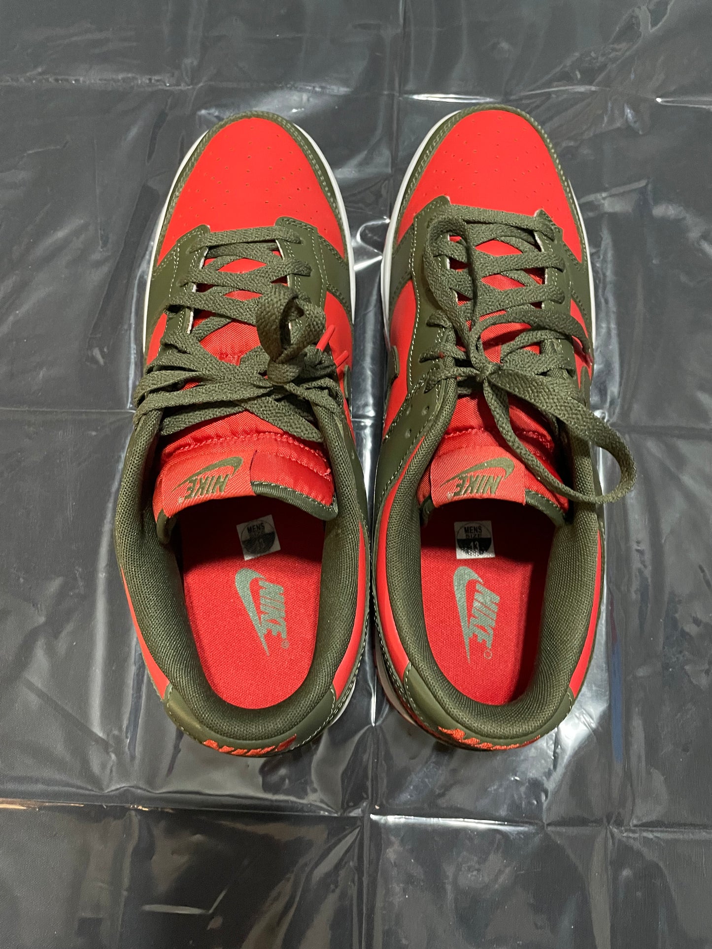 Nike dunk low mystic red cargo khaki Size 13M No Box