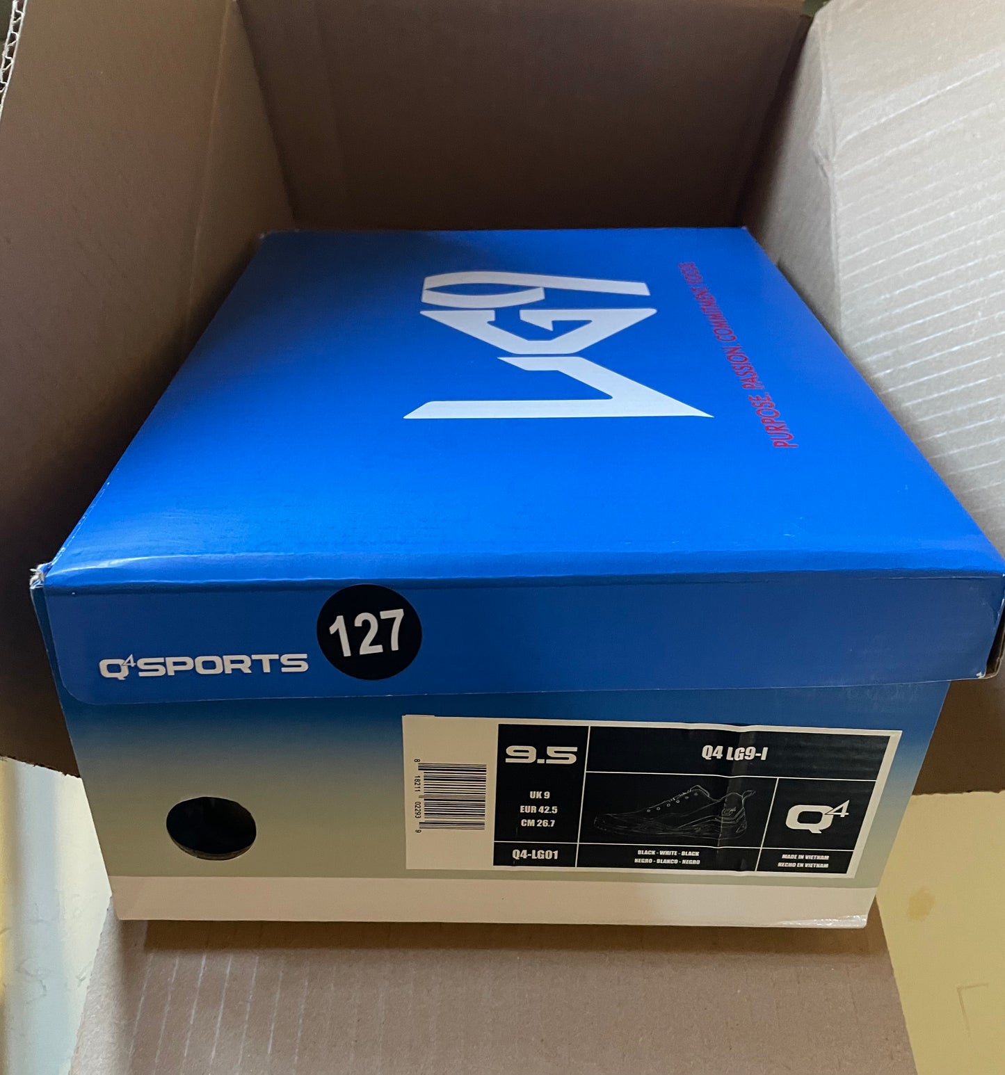 (NEW) 9.5M Q4 Sports LG9-1 MOTOR BLACK Basketball Sneakers