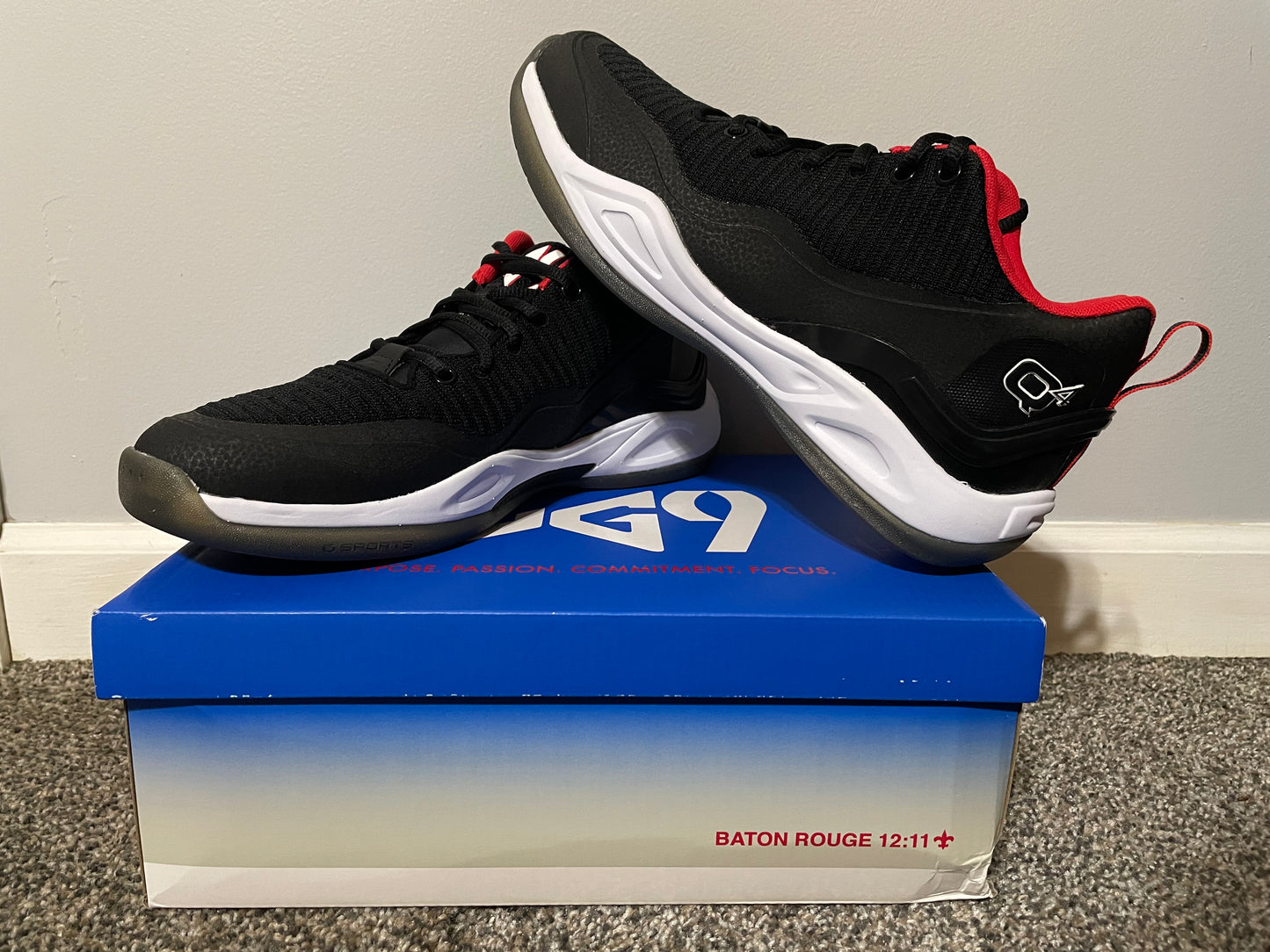 (NEW) 9.5M Q4 Sports LG9-1 MOTOR BLACK Basketball Sneakers