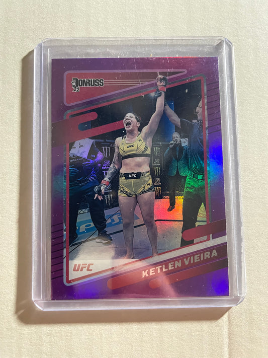 2022 Panini Donruss UFC Ketlen Vieira Purple Laser trading card