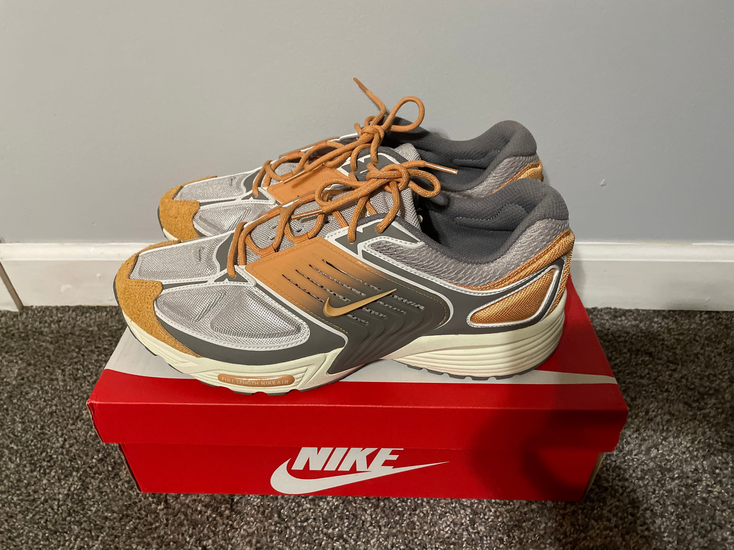 (NEW) Size 12M Nike Air Pegasus wave Premium college Grey Flat Phantom Copper moon