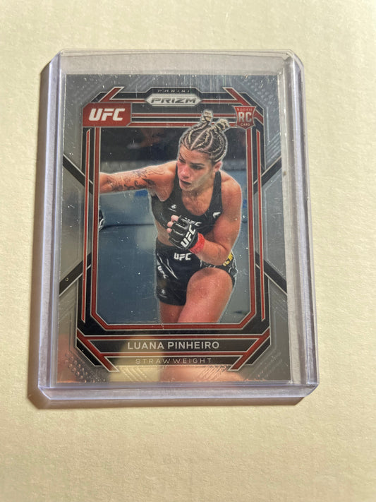 2023 Panini Prizm UFC #170 Luana Pinheiro Rookie Card, featuring a silver holo finish.