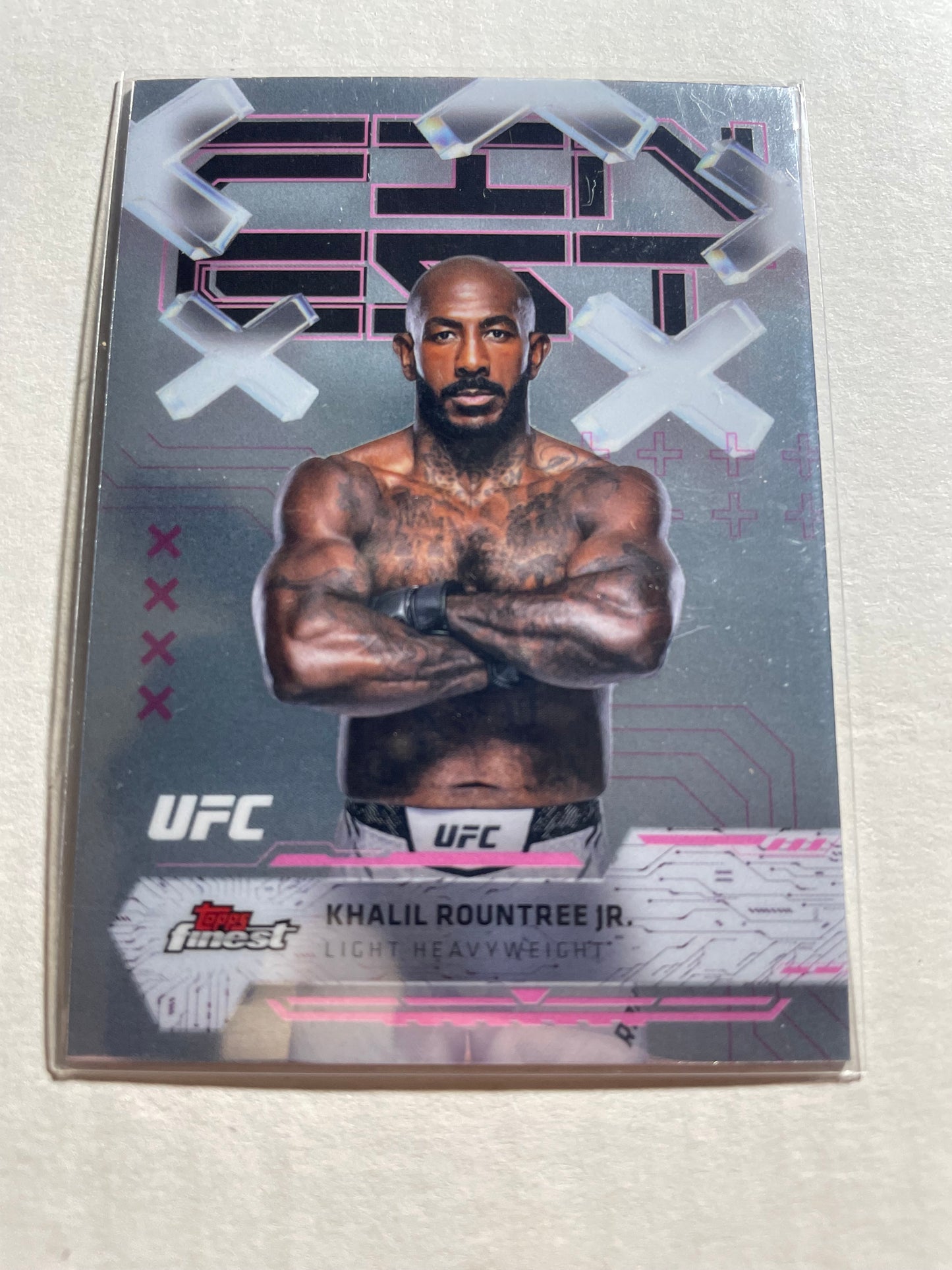 2025 Topps Finest UFC trading card featuring fighter Khalil Rountree Jr..