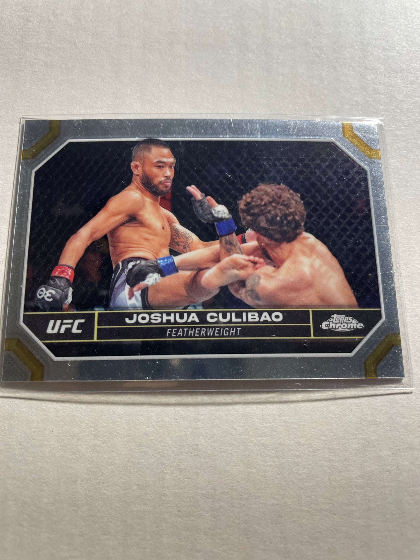 2024 Topps Chrome UFC #101 Joshua Culibao rookie card, featuring a holographic chrome finish