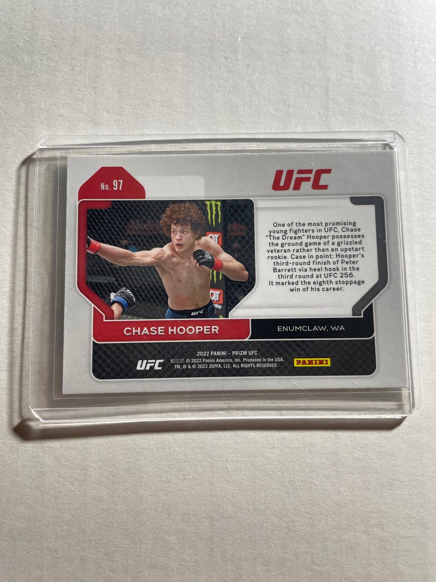 2022 Panini Prizm UFC Chase Hooper #97 Silver Prizm