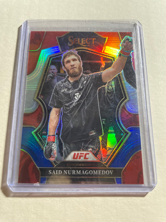 2023 Panini Select UFC Premier Level Said Nurmagomedov Red & Blue Prizm card #111
