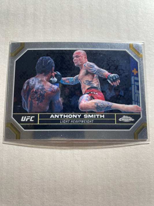 2024 Topps Chrome UFC Anthony Smith card, specifically the silver refractor parallel numbered #19