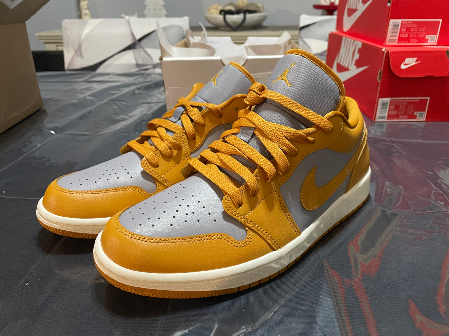 (NEW) Size 11.5W 10M Air Jordan 1 Low Cement Grey Chutney