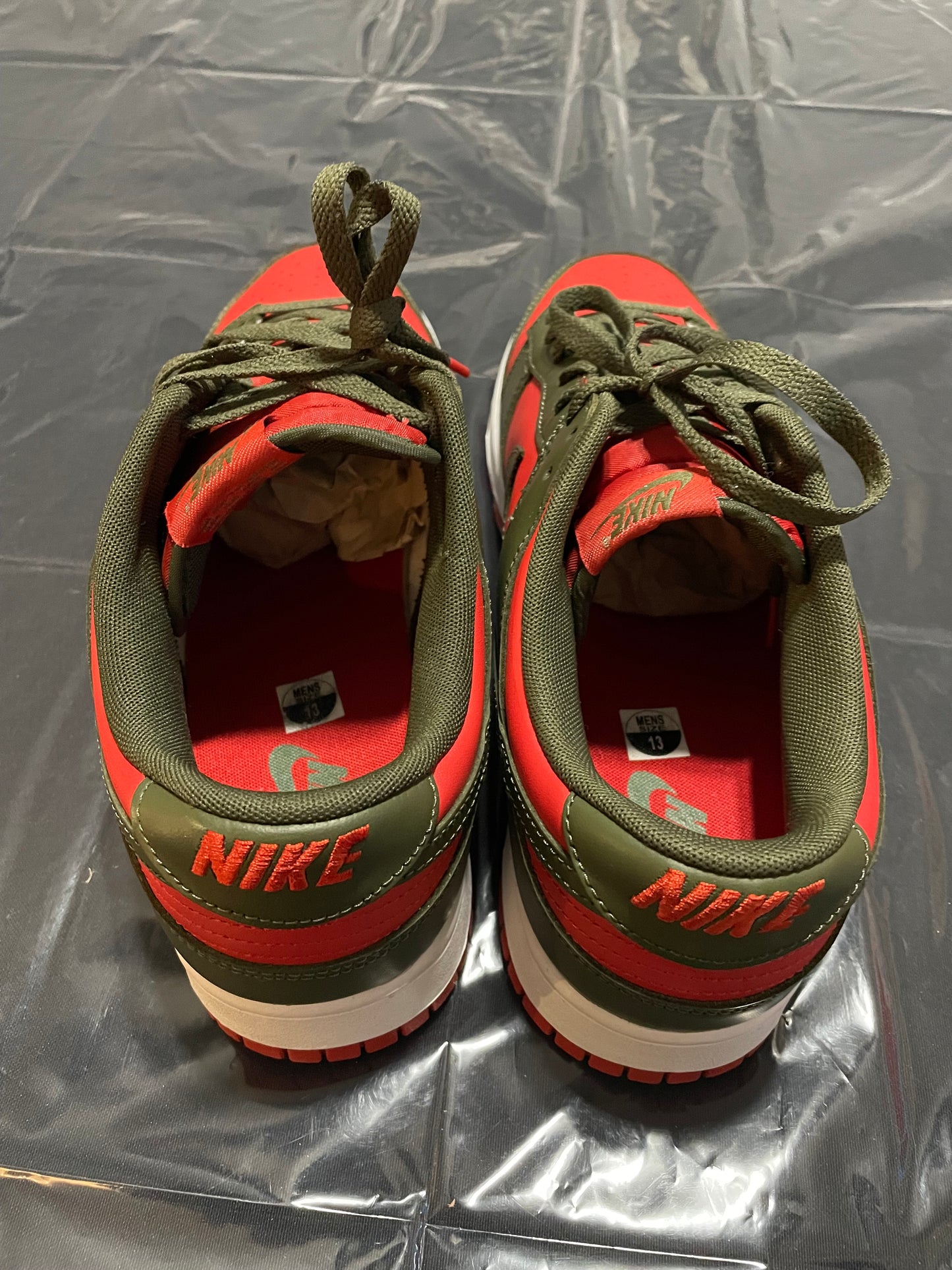 Nike dunk low mystic red cargo khaki Size 13M No Box