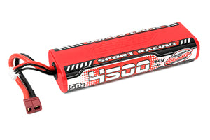 4500mAh 7.4v 2S 50C Rounded Hardcase Sport Racing LiPo Battery with Hardwired T-Plug Connector