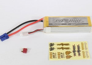 Pure Gold 100c 3s 6000mAh 11.1V Softcase Lipo Battery, w/ LED Battery Check - EC5 +Deans Plug