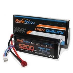 3S 11.1V 5200MAH 75C Lipo Battery Hardwired with T-Plug Perfect For 1/10 & 1/8 Cars / Trucks/ Buggies / Truggies / Boats