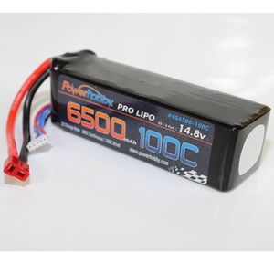 6500mAh 14.8V 4S 100C LiPo Battery with Hardwired T-Plug Connector