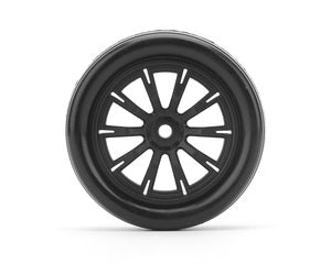 1/10 DR Booster Front Tires, Mounted on Black Claw Rims, Super Soft