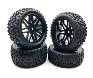 1/10 Off-Road V Line Black Wheels (4pcs) Width Front:37mm Rear:43mm