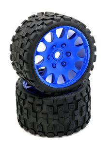 Scorpion Belted Monster Truck Tires / Wheels, 17mm Hex (2) Sport-Blue