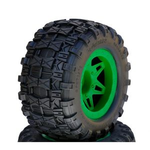 1/8 Raptor 3.8" Belted All Terrain Tires 17mm Mounted - Green