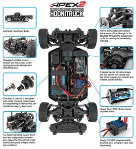 Hoonigan Apex2 Hoonitruck 1/10 On-Road Electric 4wd RTR Kit - Combo